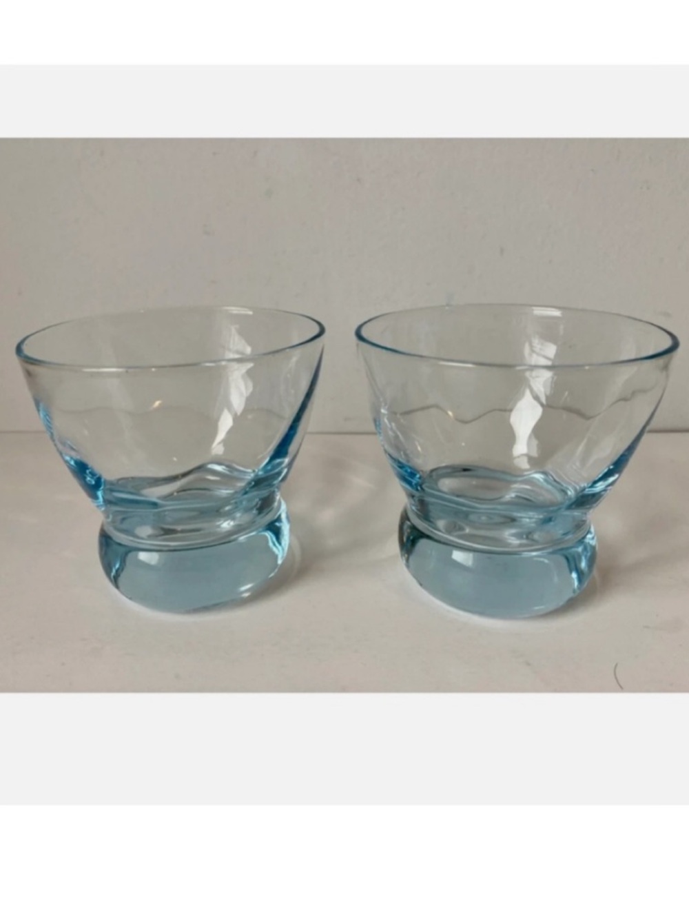 Vintage Ice Blue Swirl Dessert Glasses